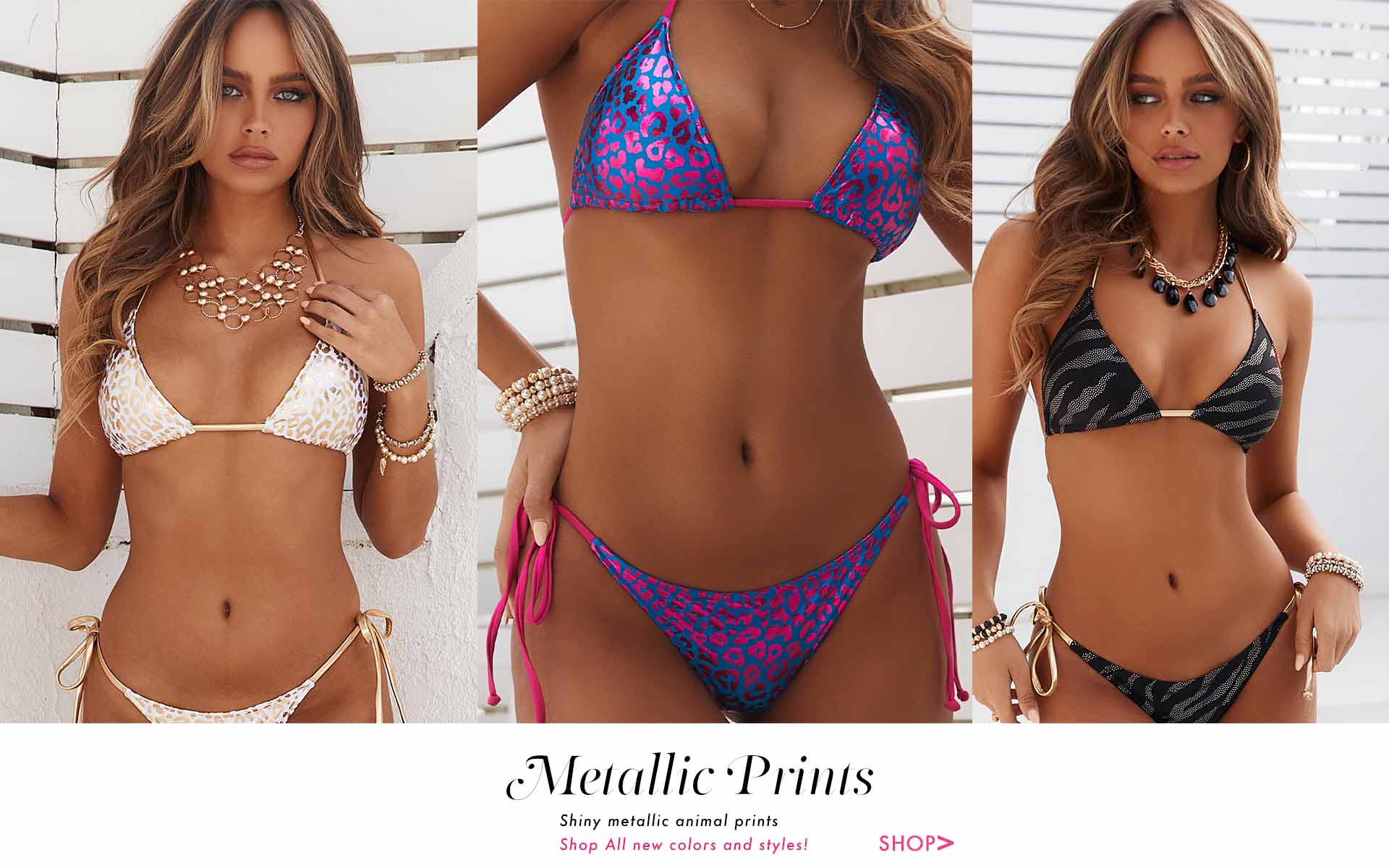 metallic bikinis, shop