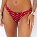 Red Polka Dot Banded Brazilian Thong Bottom thumbnail