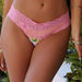 Lanai Yellow Cherry Blossom & Baby Pink Edge Lace Triangle Top thumbnail
