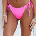 Neon Pink Strapless Bandeau String Loop Bikini Top thumbnail