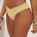 Lanai Baby Pink & Yellow Edge Lace Triangle Top thumbnail