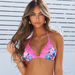 Maui Lotus Blossom & Neon Pink Edge Lace Triangle Top thumbnail