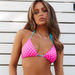 Pink Polka Dot & Aqua Triangle Bikini Top thumbnail