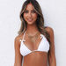 White Bridal Triangle Bikini Top With Bows thumbnail