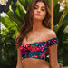 Black Tropical Off Shoulder Bikini Top thumbnail