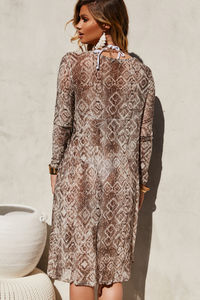 Garden Snake Long Sleeve Chiffon Kimono Cover Up image