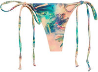Watercolor Palm Tree Print G-String Thong Bikini Bottoms image