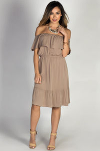 "Merilee" Cute Ruffled Off Shoulder Summer Dress image