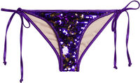 Purple & Gold Sequin Classic Scrunch Bikini Bottoms  image