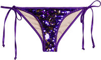 Purple & Gold Sequin Classic Scrunch Bikini Bottoms  image