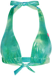 Blue Green Tie Dye Shimmer Adjustable Halter Top image