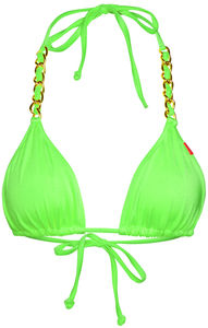 Neon Green Triangle Bikini On a Chain Top image
