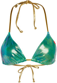 Blue Green Tie Dye Shimmer Triangle Top image