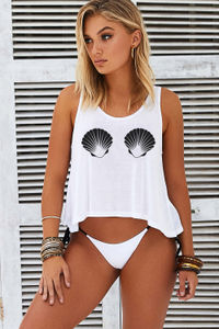 Mermaid Seashell Crop Tank image