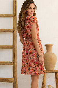 Vintage Rose Open Mesh Cover Up w/ Drawstring Waist image