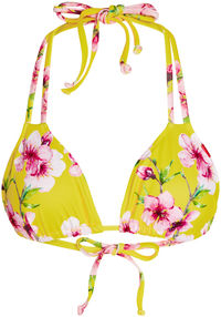 Yellow Cherry Blossom Double Strap Triangle Bikini Top image