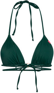 Hunter Green Center Loop Wrap Around Bikini Top image