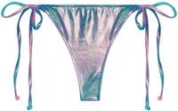 Blue Pink Tie Dye Shimmer Brazilian Thong Bottom image