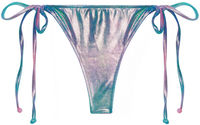 Blue Pink Tie Dye Shimmer Brazilian Thong Bottom image