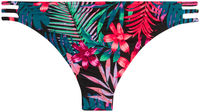 Black Tropical Triple Strap Classic Scrunch Bikini Bottom image