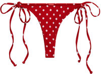 Red Polka Dot Brazilian Thong Bottom image