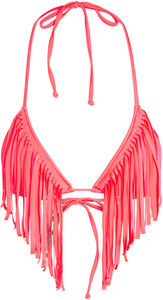 Neon Coral Fringe Triangle Top image