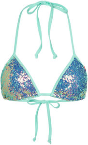Mint Mermaid Sequin Triangle Top image