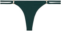 Hunter Green Double Strap Side Loops Brazilian Thong Bikini Bottom image