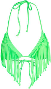 Neon Green Fringe Triangle Top image
