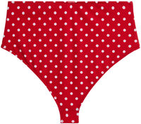 Red Polka Dot High Waist Bikini Bottom image