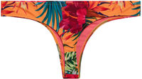 Sunset Tropical Print Banded Brazilian Thong Bikini Bottoms image