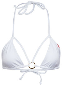 White Double Strap Center Loop Triangle Top image