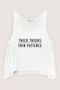 Thick Thighs Thin Patience Crop Tank image