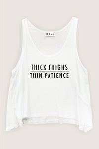 Thick Thighs Thin Patience Crop Tank image