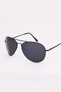 Sunglasses - Aviator Sunglasses Dark Charcoal Gray Frames with Gray Lenses image