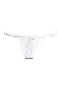 Solid White Y-Back Thong Underwear image