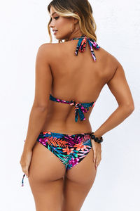 Black Tropical Full Coverage Mid-Rise Scrunch Bottom image