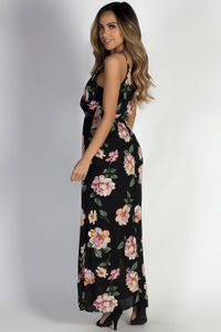 "Summer Romance" Black Floral Maxi Dress image