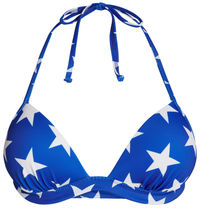 Patriotic Stars Print Push Up Bra image