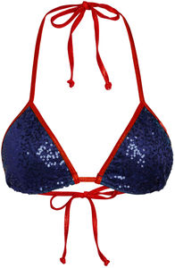Red Shimmer & Navy Blue Sequin Triangle Top image