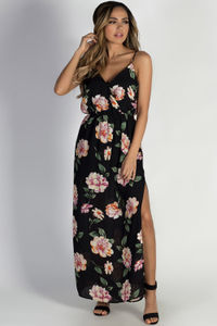 "Summer Romance" Black Floral Maxi Dress image
