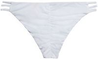 Solid White Triple Strap Classic Scrunch Bikini Bottoms image