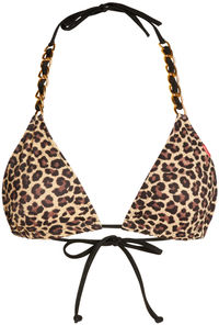 Leopard Triangle Bikini On a Chain Top image