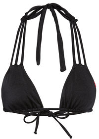 Solid Black Triple Strap Triangle Bikini Top image