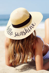 Hello Sunshine Tan Beach Hat image