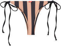 Black & Taupe Stripes Brazilian Thong Bottom image