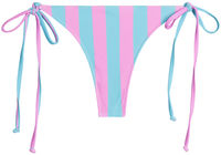 Pink & Blue Stripes Brazilian Thong Bottom image