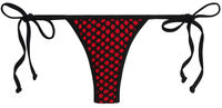 Red & Black Mesh Thong Bottom image