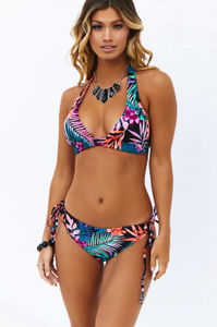 Black Tropical Adjustable Halter Top image