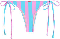 Pink & Blue Stripes Brazilian Thong Bottom image